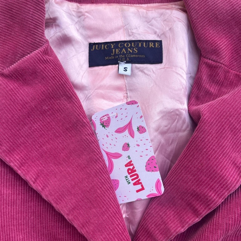 Juicy Couture Pink Coquette‎ Cottage Whimsy TweeCorduroy Jacket sz S - Picture 4 of 4